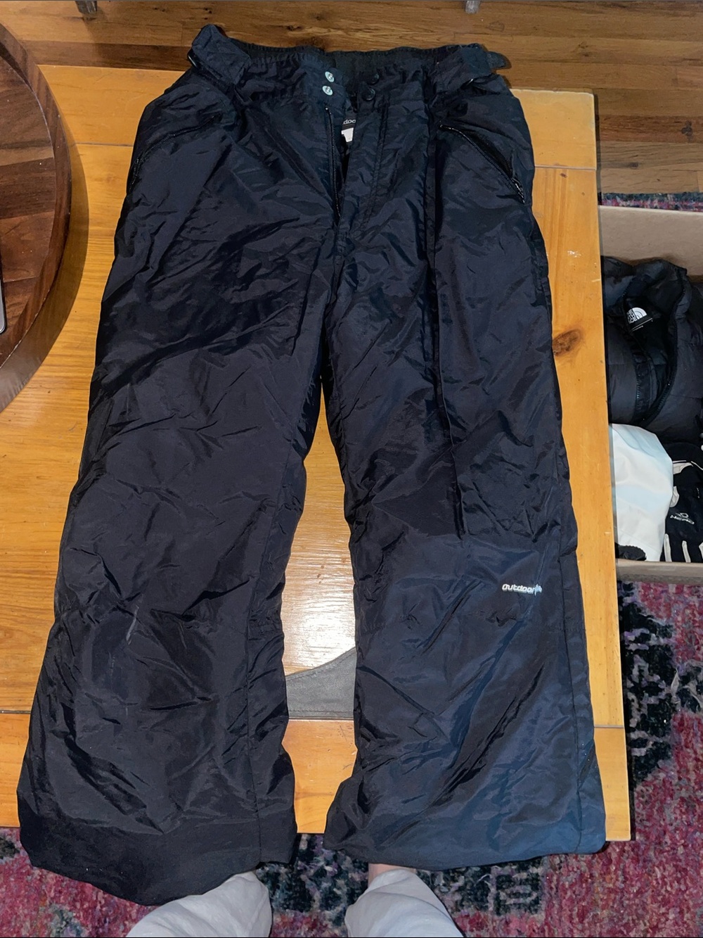 Black Outdoor Snow Pants - Insulated Winter Trousers